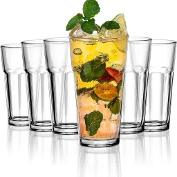 (Pack of 6) Clear Iced Tea and Glasses for Drinking Cocktail, Juice, Milkshake, Coke, Soda Glass Set Water/Juice Glass-image-21