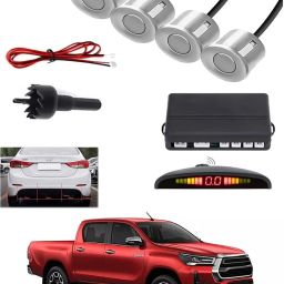 4Silver Parking Sensor With LED Display Increased Safety For Car-140 Universal 4 Silver Reverse Parking Sensor With LED Display For Cars-140 Parking Sensor-image-5