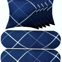 5 Cushion And 2 Microfibre Solid Bolster Pack of 7-image-34