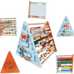 Wooden Educational Toys Alphabets Counting Draw & Writing Board Abacus for Kids-23