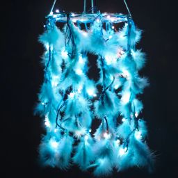 Blue colour with lights Wool Dream Catcher-picture-6