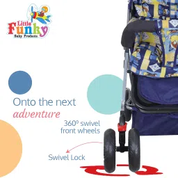 little funky Baby Stroller,Adjustable backrest, 360° Swivel Wheel , Reversible Handlebar Stroller image 4