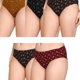 Pack of 5 Women Hipster Multicolor Panty-image-39