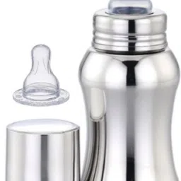 Complete Stainless Steel Feeding Bottle 150ml with Extra Nipple - 150 ml-image-43