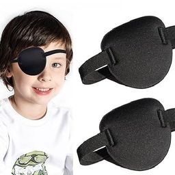 insime Pirate eye patch for kids | Adjusable Eye patches for lazy eye | Soft 3D Groove design Eye patches for left or right eyes (Pack of 2) image 1