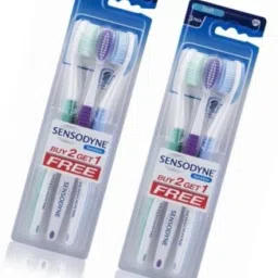 Sensitive Toothbrush with Soft Bristles - 3 Pieces Each Pack (Set of 2 Packs = 6 Toothbrush) Soft Toothbrush-image-3