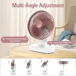 Sampri Rechargeable Lighting & 4-hours Battery Backup Small Pocket, Cooling Mini Hand 3 Speed USB Fan image 3