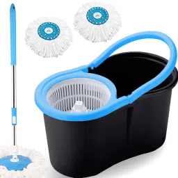 Magic Dry Bucket Mop - 360 Degree Self Spin Wringing With 2 Super Absorbers Mop Rod-picture-26