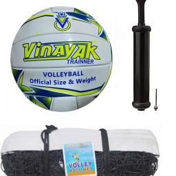 purple green volleyball DX4 with black nylon net and air pump Volleyball - Size: 4-picture-6
