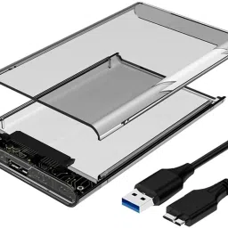 SAENTE 2.5" SATA HDD SSD Case – USB 3.0 Transparent Enclosure, No Tools 2.5 inch HDD Enclosure-40