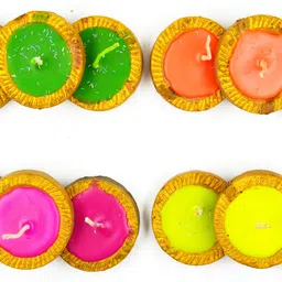 me&you Decorative Diwali Clay Diyas – Handmade Round Wax Candle Decorations Candle-picture-26