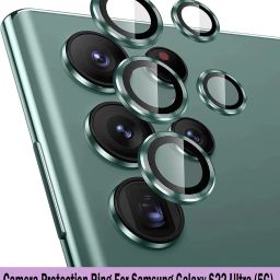 ZYXO Back Camera Lens Ring Guard Protector for Samsung Galaxy S22 Ultra 5G [Green Metal Alloy Camera Ring with Glass] Set of 1-image-92