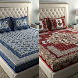 104 TC Cotton Double Paisley Flat Bedsheet-image-2
