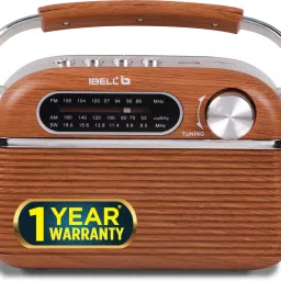 iBELL FM700BT Portable Radio with Bluetooth Speaker, USBSDMP3 Player & Dynamic Speaker 3 Band, Brown FM Radio-1