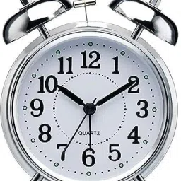 Analog Silver Retro Alarm Clock-image-45