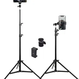 BASS BLING Lightweight & Portable 7ft(84 Inch) Long Tripod with Adjustable Mobile Holder Tripod, Tripod Ball Head-31