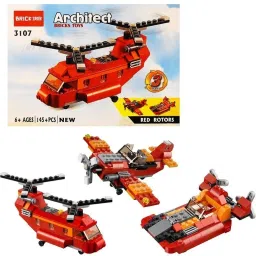 3 in1 Architect Series Red Rotor Construction Block Toy for Kids 6+ Year 145+pcs-19