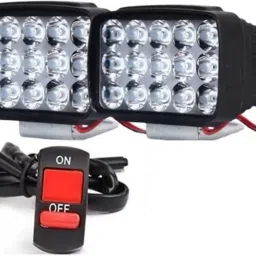 15 LED FOG LIGHTS 2PC +1PC SWITCH Fog Lamp Car, Motorbike LED Dash Light Motorbike LED (12 V, 15 W)-5
