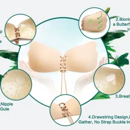 Invisible Silicone Gel Self Adhesive Backless Reusable Stick on PushUp Bra DN389 Nursing Breast Pad-image-92