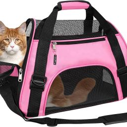 Large Pet Travel Carriers, Pet Travel Portable Bag for Little Dogs & Cats (PINK) Pet Crate-image-21