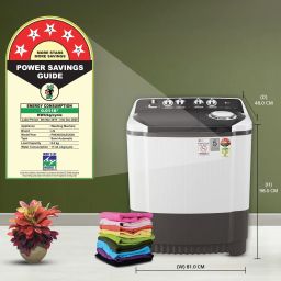 lg 8 kg 5 Star with Roller Jet Pulsator with Soak, Wind Jet Dry and Rat Away, 6 Kg (Spin Tub Capacity), Semi Automatic Top Load Multicolor image 4