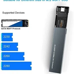 microware USB C 3.1 M.2 NVME SSD Enclosure Gen 2 10Gbps or Thunderbolt 3 External Case. 4 inch SSD Enclosure External image 2