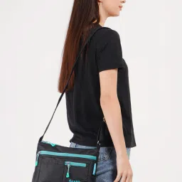 Black, Blue Women Sling Bag Stylish Multi-Pocket Crossbody Sling Bag For Women's and Girls-image-10