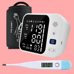 Balson Rechargeable Fully Automatic Blood Pressure Monitor & Digital Thermometer - Digital Display with Talking Intelligence Technology, Extra Large Display Bp Monitor-12