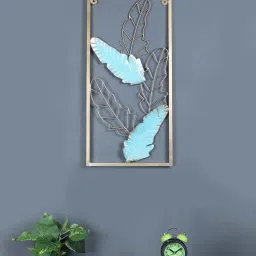 amaya decors Green & Gold Leaves Rectangular Wall D cor-picture-26