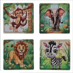 Wooden Cartoon Animals theme based Toys Animal Slat Assembly Shape Puzzle-23