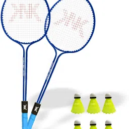 Badminton Racquet Set Of 2 Piece With 6 Piece With Nylon Shuttle Cock Badminton Kit-image-73