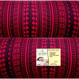 Round Microfibre Geometric Bolster Pack of 2-image-93