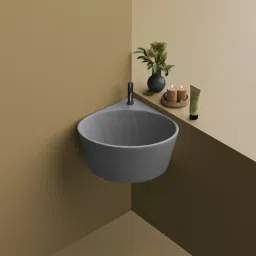 Glossy Finish Triangular Small Wall Mounted Corner Wash Basin Corner Basin-image-5
