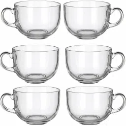 Pack of 6 Glass Cup Tea & Coffee classic Cup Set in (6 Pcs Set)-image-67