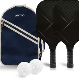 Pickleball Set-2 Fiberglass Paddles 14mm 2 Balls & 1 Bag Lightweight & Durable Pickleball Paddle-image-93