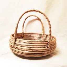 Handle Fruit Baskets | Cane Basket | Basket for Gift Hamper | Kitchen Storage Wooden Fruit & Vegetable Basket-image-31