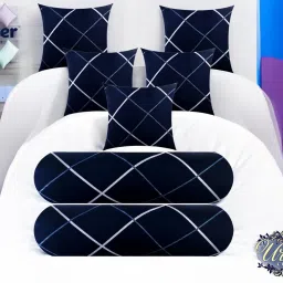 5 Cushion 2 Bolster Microfibre Geometric Bolster Pack of 7-image-32