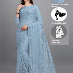 lorofy Self Design Bollywood Net Saree-picture-36