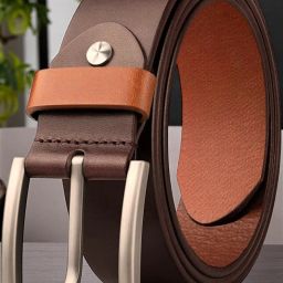 Men Formal Brown Genuine Leather Belt-image-88