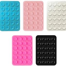 Hoccroxx 5 Pcs Suction Stickers With 24 Cups, Double Sided Silicone for Strong Grip Mobile Holder-image-48
