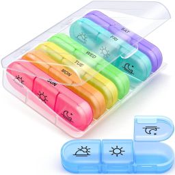 7-day Weekly Medicine Organizer 3 Times 7 Days Portable Travel Pill Organizer Box Case Pill Box-19