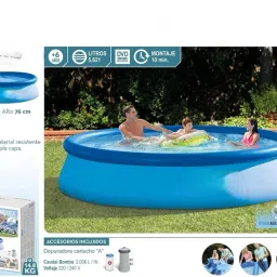kindertales Circular (IND*55) Easy Set Pool Set with Filter Pump 12ft. X 30in. Inflatable Swimming Pool image 4