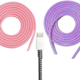 DECRONICS 1.5 Meter Wire Spring Mobile Charger Protector Cover (TCP45), Pack of 2 Cable Protector-image-96