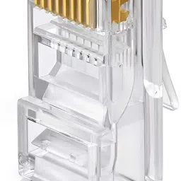 VISHNU VALLABH 100pcs RJ45 Connectors Modular 8 Pin Network Cable Plugs RJ-45 Adapter Crimps Network Interface Card (Crystal Clear, Gold Plated) Network Interface Card image 3
