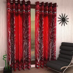 153 cm (5 ft) Polyester Semi Transparent Window Curtain (Pack Of 2)-8