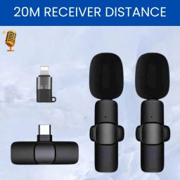 K9Dual Wireless Microphone Plug& Bluetooth Collar Mic forLive Stream/YoutubeI46 Microphone-image-67