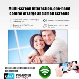 Zync T6 Pro Android Smart WIFI Projector 16GB 1GB RAM Portable Projector (7000 lm / 1 Speaker / Wireless / Remote Controller) Portable Projector image 2