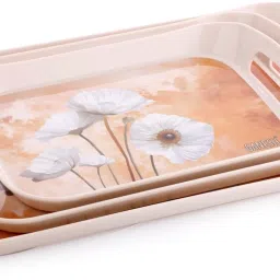 Melamine Serving Tray Set of 3 | 3 Different Sizes Tray Serving Set-image-30
