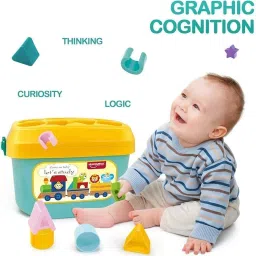 himanshu tex Original Baby's Plastic First Blocks, To Sort, Stack and Drop, Yellow image 5