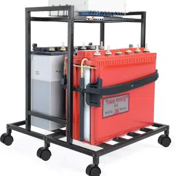 2-Tier Double Battery Stand with Wheels | Trolley for Inverter and Battery-image-59
